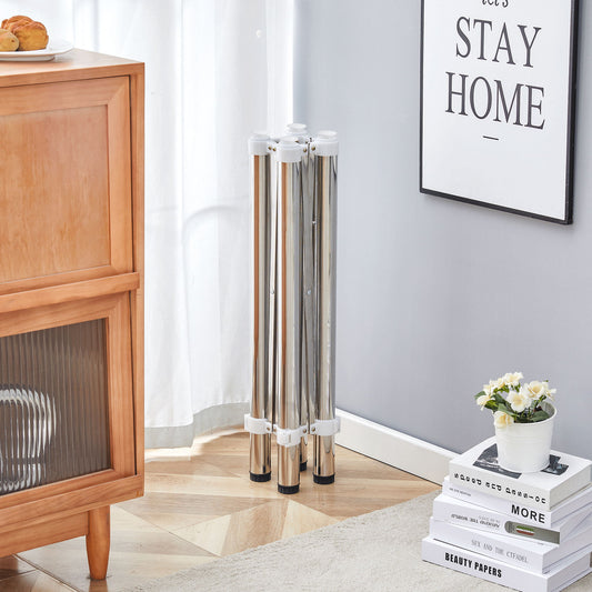 Simple Silver Stainless Steel Folding Table Frame Multifunctional Space Saving Design.Separate Folding Table Legs That Can Be Paired With Various Sizes And Styles Of Tabletops - Silver