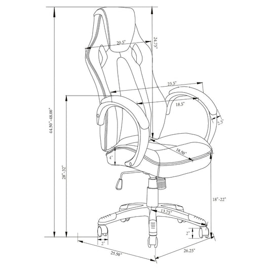 Norset - Upholstered Adjustable Home Office Desk Chair - Black