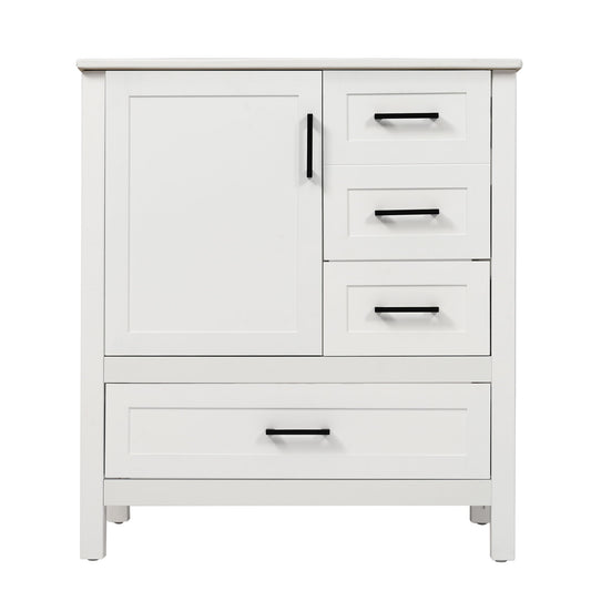 Modern Bathroom Vanity With Ceramic Sink, Solid Frame And Storage Solutions