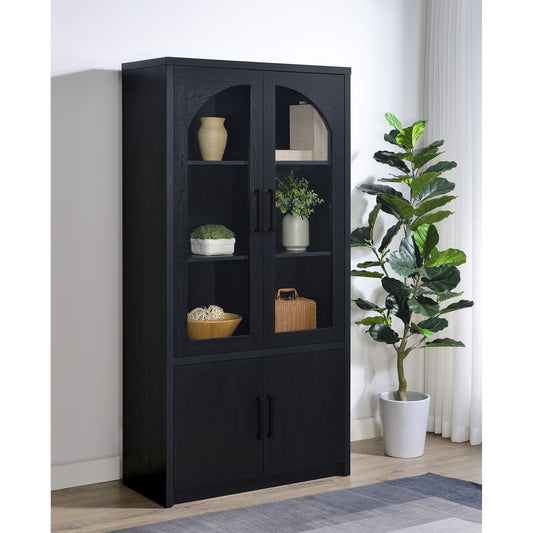 Shayne - 4 Door Display Cabinet With LED Lighting - Black