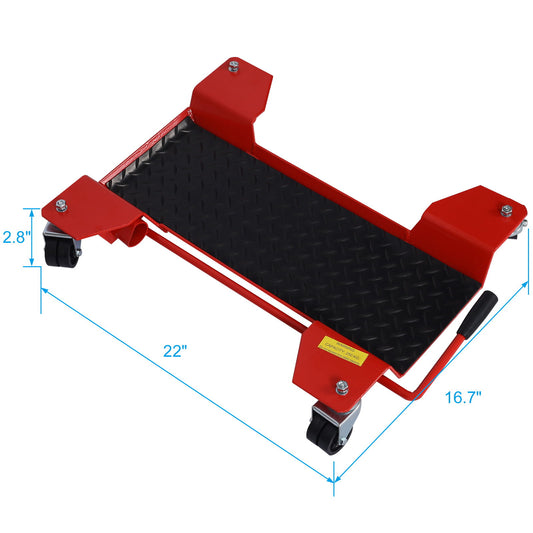 Metal Motorcycle Center Stand Move Dolly For Easy Bike Moving - Red