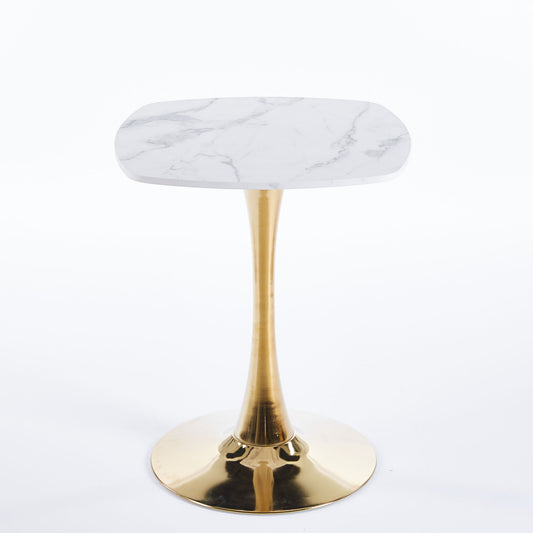 Square Tulip Dining Table For 2 - 4 People - Golden / White