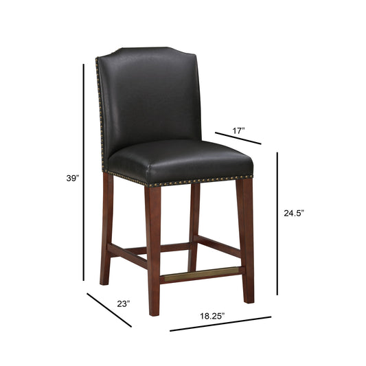 Blaire - Stationary Counter Stool With Nail Heads