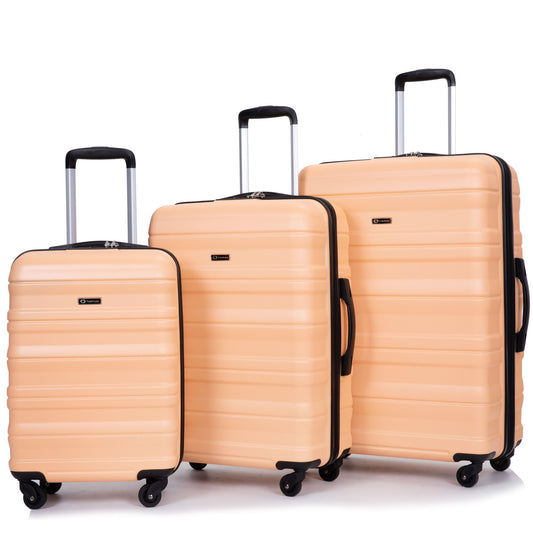 Expandable 3 Piece Luggage Sets Lightweight & Durable Suitcase, Spinner Wheels, Tsa Lock