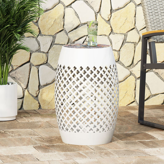 Roswell - Outdoor Side Table With Mosaic Tile Top