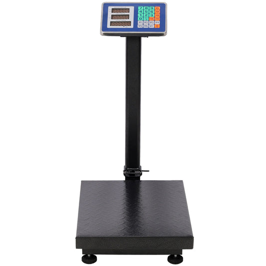Digital Weight Computing Floor Platform Scale With Price Calculator - Black
