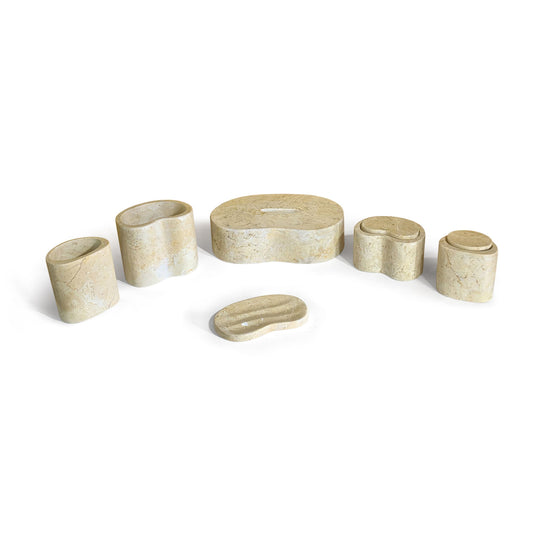 Elegant Natural Marble Bathroom Accessories Set