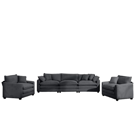 Elegant Corduroy Oversized Sectional Sofa Set With Deep Seats And Flexible Layout