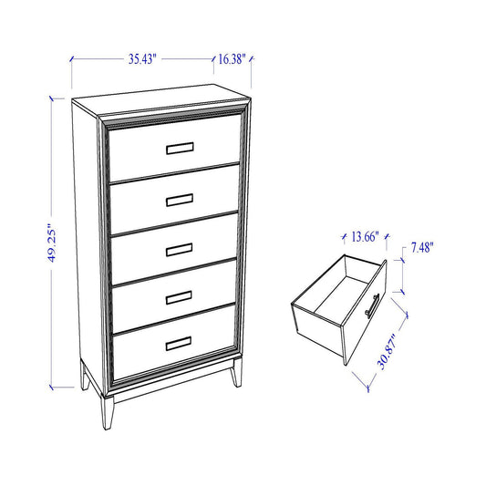 Almera - Glitter Chest - White