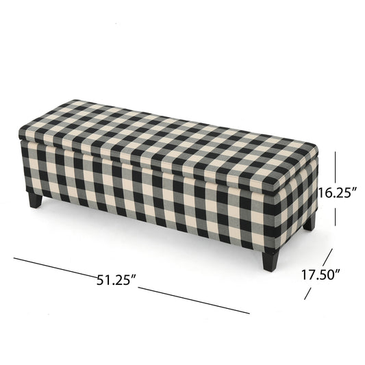 Contemporary Storage Ottoman With Seating And Storage - Black