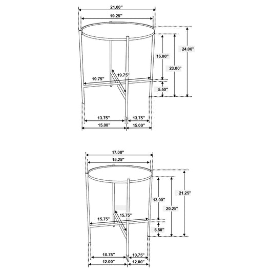 Genevieve - 2 Piece Round Nesting Table - Gold