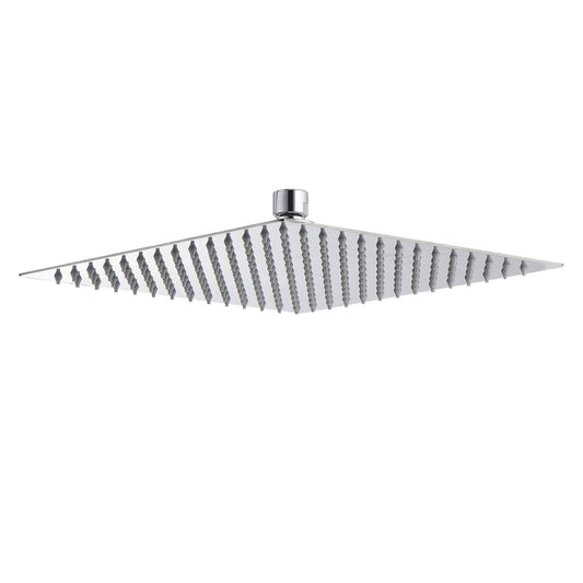 16" Square Rainfall Shower Head Fixed Wall Mount With Full Body Coverage & Self Cleaning Silicone Nozzles