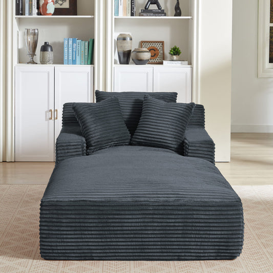 Oversized Chaise Lounge Chair Indoor For Living Room - Dark Gray
