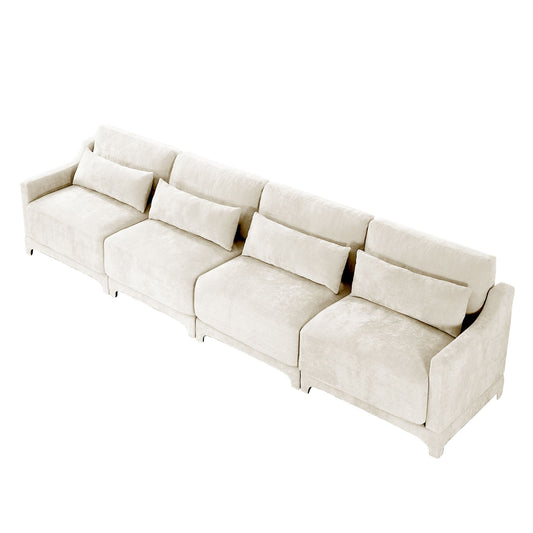 Elegant Sofa With Ergonomic Design And Lumbar Pillows