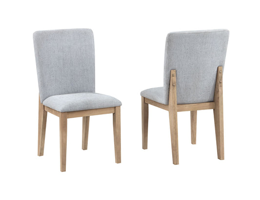 Caspian - Linen And Oak Finish Dining Chair (Set of 2) - Gray