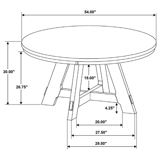 Kent - Round Dining Table - Brown Oak