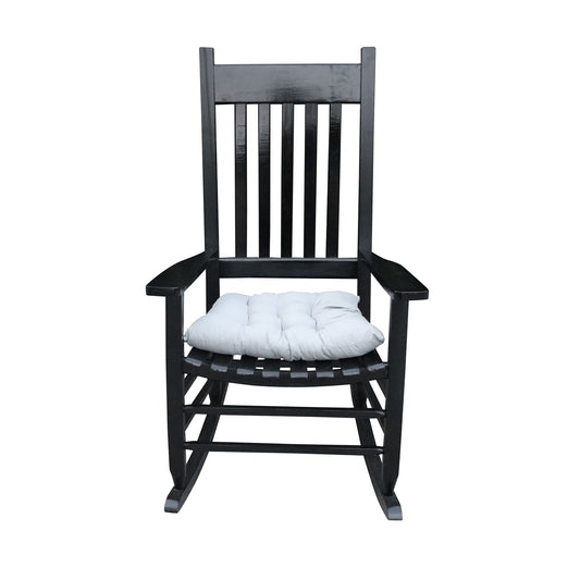 Classic Wooden Porch Rocker Chair White Populus Wood Comfortable Design