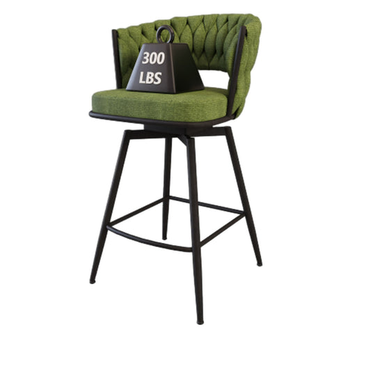Bar Stool 360 Swivel With Back Footrest