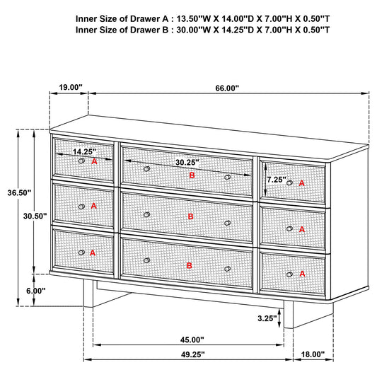 Kimpton - 9 Drawer Dresser Cabinet - Beige