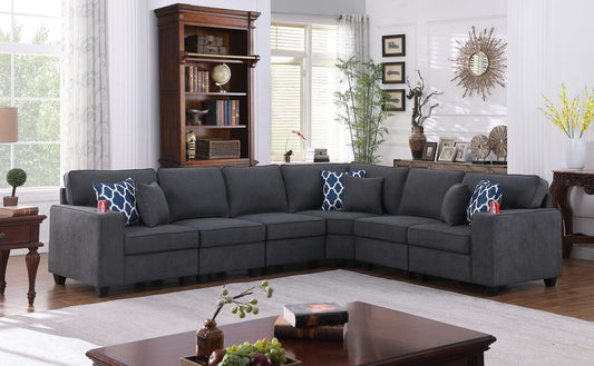 Cooper - Woven Sectional Sofa With Cupholder