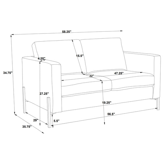 Dulcie - Loose Back Loveseat - Oatmeal