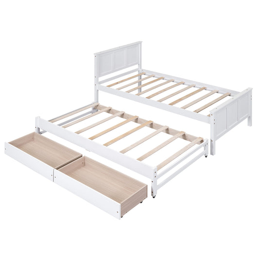 Platform Bed With Trundle And Drawers