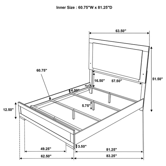 Lincoln - LED Panel Bed With Touch Light Headboard