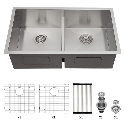 Modern Double Bowl Undermount Sink Design With 10" Deep Basins
