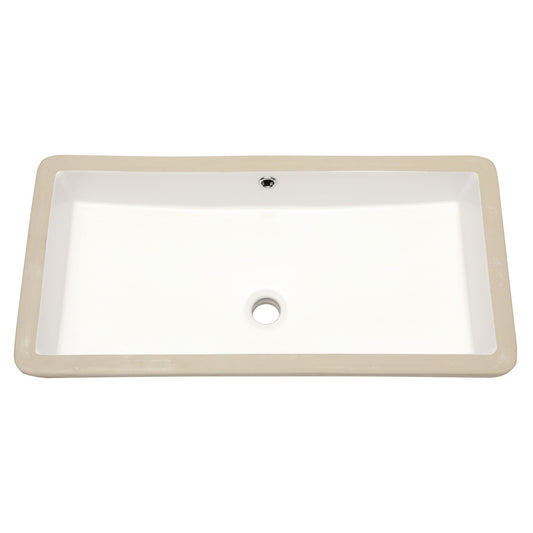 Modern Rectangular Undermount Bathroom Sink With Overflow Ceramic