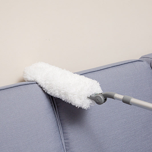 Long Handle Duster With Extension Bar, Home Dust Collector - White