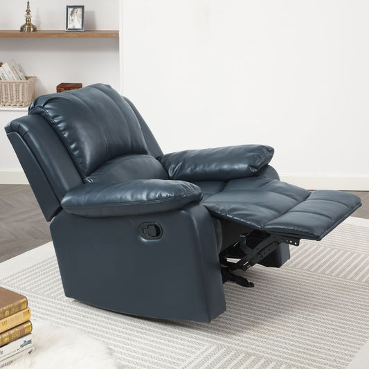 Charlotte - Gel Glider Recliner With Sturdy Wood Frame - Blue