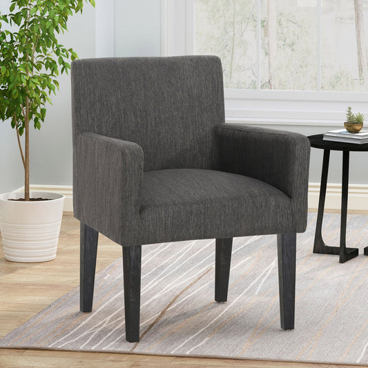 Contemporary Armchair With Track Arms - Charcoal