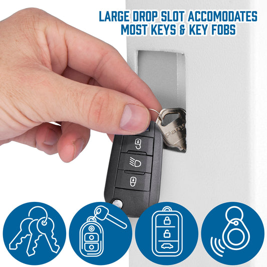 48 Keys, Key Cabinet Digital Keypad Wall Safe - White