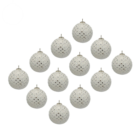 Christmas Ball Ornaments, Decorative Hanging Ball Christmas Tree Ornaments, For Holiday Party Decorations (Set of 12) - White