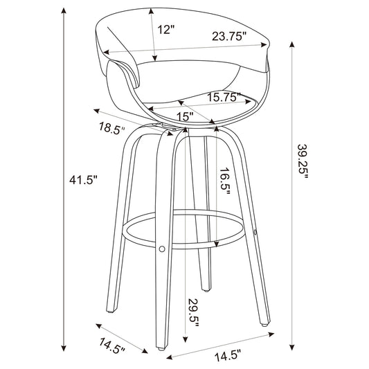 Swivel Bar Stool Elegant Design With Upholstery - Cream