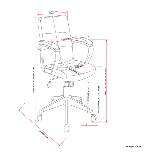 Brewer - Swivel Office Chair - Distressed Blue
