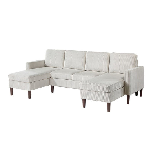 Sectional Set With Dual Chaises And Square Arms
