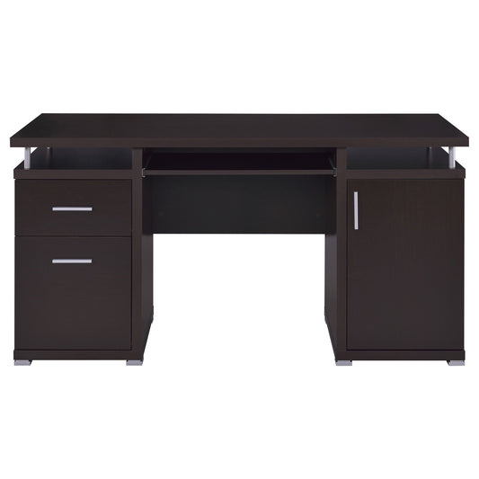 Modern Office Computer Desk With 2 Drawers, Adjustable Shelf, Slide Out Keyboard Tray