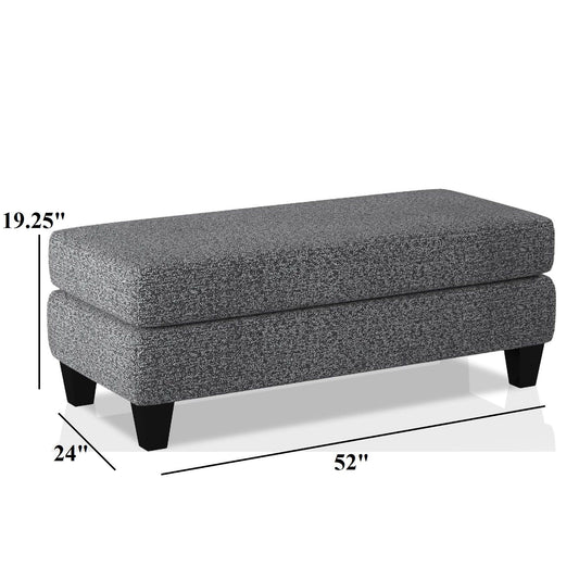 Ottoman With Plush Seat Living Room Furniture - Gray