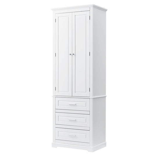 Tall Storage Cabinet With 3 Drawers For Bathroom