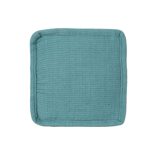Hansolo - Yarn Square Pouf Ottoman Or Floor Cushion - Teal
