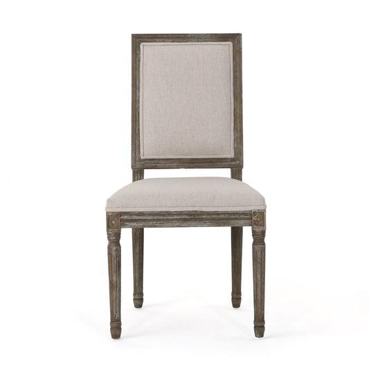 Traditional Style Dining Chair Set With Fabric Upholstery