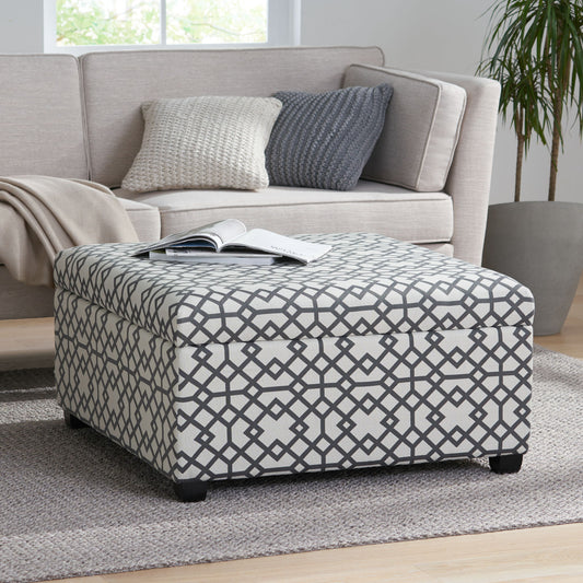 Richmond - Storage Ottoman With Unique Pattern And Ample Storage - Gray