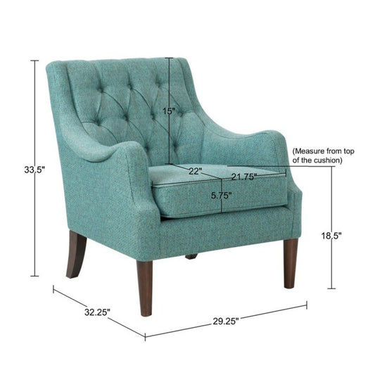 Qwen - Button Tufted Accent Chair With - Teal