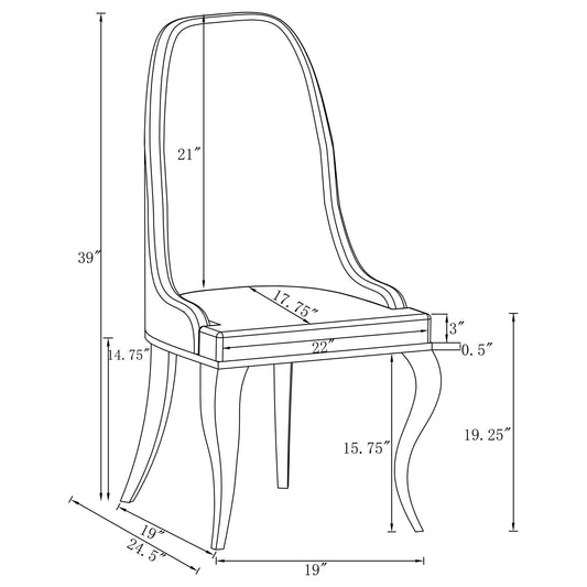 Luxury Upholstered Back Dining Chairs (Set of 2)