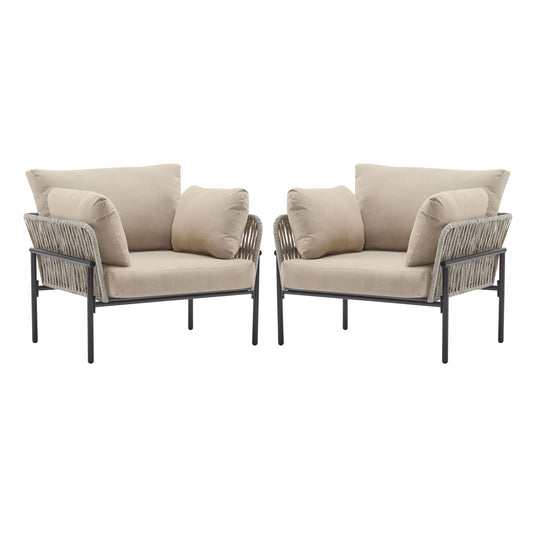 Rope Lounge Chair With Cushions For Modern Spaces