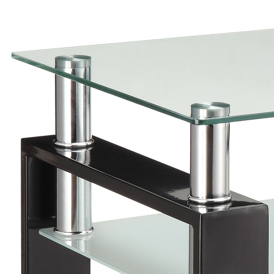 Samantha - 1 Shelf Square End Table - Black