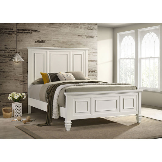 Copper - Queen Panel Bed With Structured Headboard And Slatted Design - White
