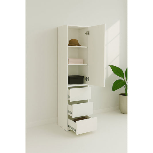 Elise - Modular Wood Closet System With Mirror For Custom Storage Solutions - White