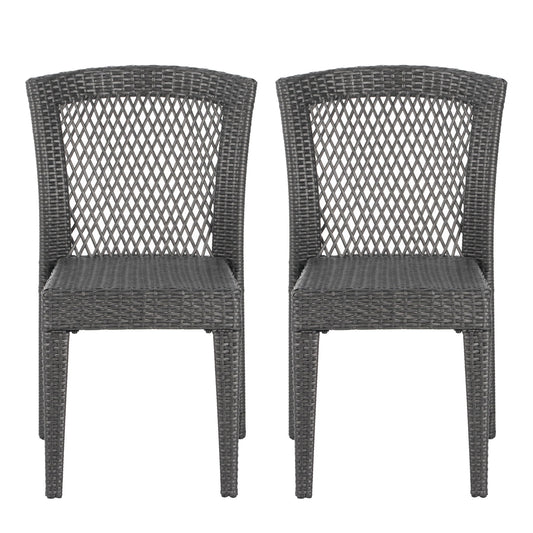 Farley - Stacking Sidechair (Set of 2) With Open Backrests - Gray